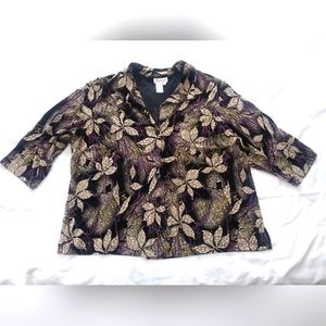 Coldwater Creek floral button down blouse 2X